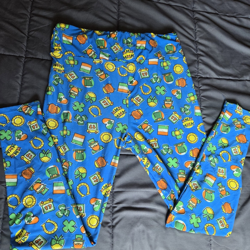 LuLaRoe St Patrick's Day Leggings Vibrant Print